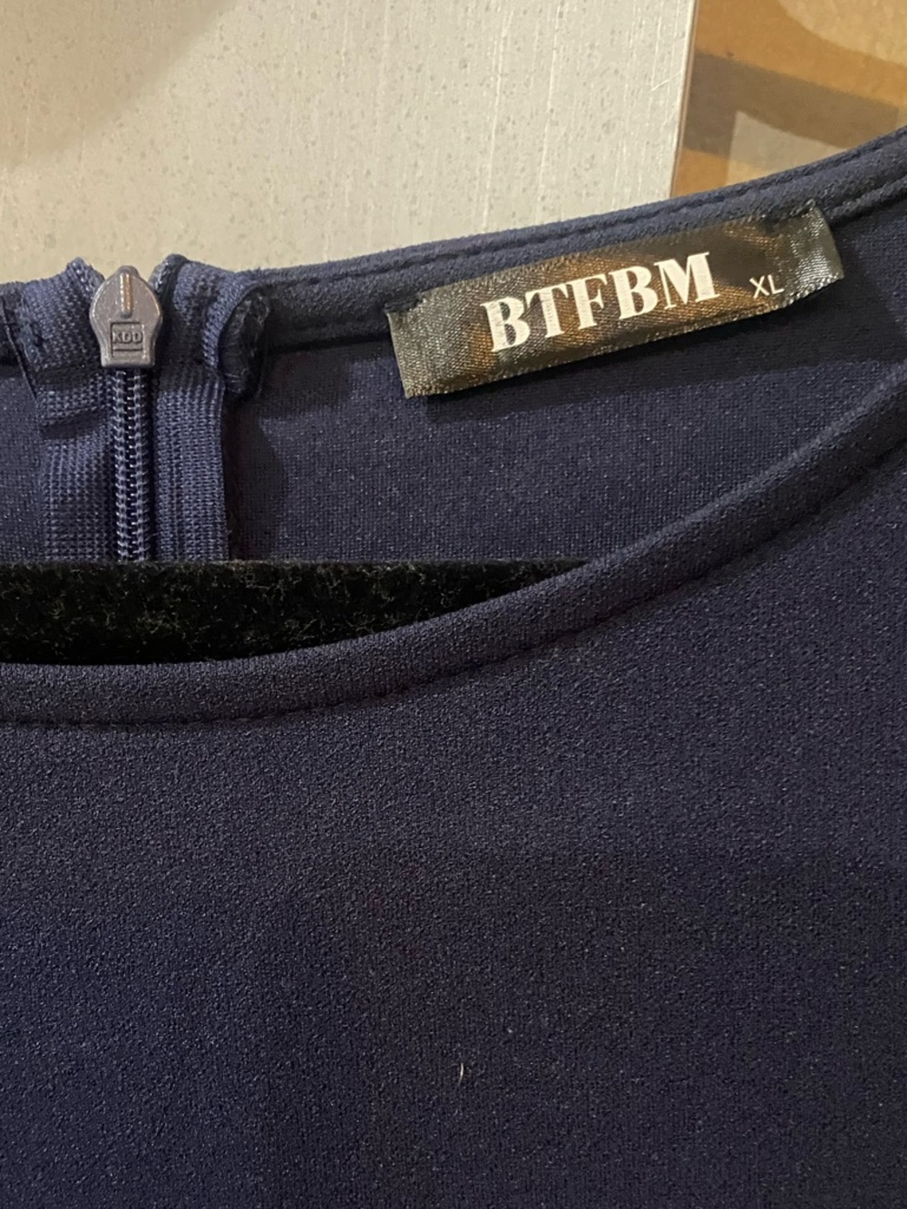 Womens Navy Wide-Leg Jumpsuit with Tie Waist - Picture 3 of 6